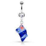 Australian Flag Navel Ring Belly Dangle